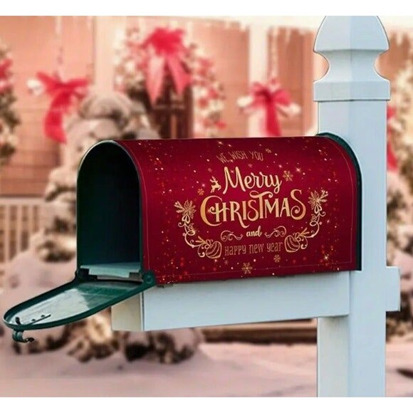 Mailbox cover 21x18in Adjustable strap & buckle Christmas - Picture 1 of 4
